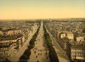 Avenue des Champs-Élysées, Parijs, ca. 1890-1900 (fotochrom)