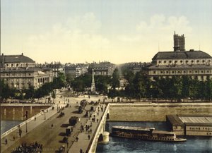 Place du Chatelet, Parijs, ca. 1890-1900 (fotochrom)