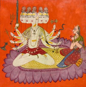 Sadashiva aanbeden door Parvati