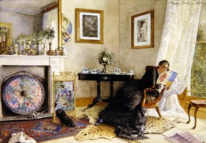 Interieur met de kunstenaar door Dewey Bates