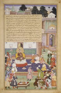Sultan Bayazid voor Timur, Folio uit een Akbarnama Geschiedenis van Akbar, ca. 1600