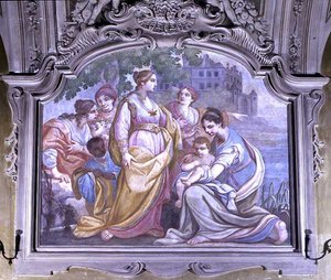 Mozes gered uit de rivier, uit de refter