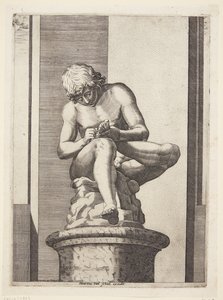 Jongen die een doorn uit zijn voet trekt (Spinario) door Diana Scultori