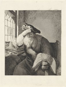 Grijsaard aan het venster door Diederik Jan Singendonck