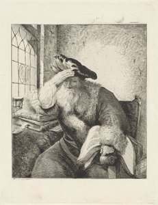 Grijsaard aan het venster door Diederik Jan Singendonck