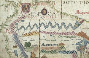 Noordelijk Zuid-Amerika, detail uit een wereldatlas, 1565 door Diego Homem