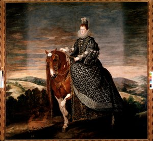 Ruiterportret van koningin Margarita van Oostenrijk door Diego Velázquez
