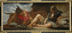 Mercurius en Argos ... (schilderij op doek) door Diego Rodriguez de Silva y Velazquez