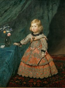 De Infanta Margarita Teresa in een roze jurk ... (schilderij op doek) door Diego Rodriguez de Silva y Velazquez