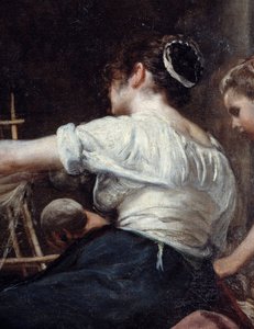 De spinsters of de Arachne (detail) door Diego Velázquez