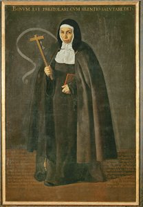 De eerbiedwaardige moeder Jeronima de la Fuente, non in het klooster Santa Isabel de los reyes ... (schilderij op doek) door Diego Rodriguez de Silva y Velazquez