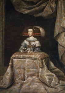 Portret van Mariana van Oostenrijk 1634-1696, biddend, c. 1655 door Diego Velázquez