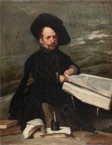 De Nar met boeken, ca. 1640 door Diego Velázquez