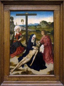 Nederlands:  De bewening van Christus De bewening over de dode Christus door Dieric Bouts