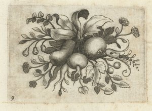 Festoen van vruchten door Dietrich Krüger (attributed to)
