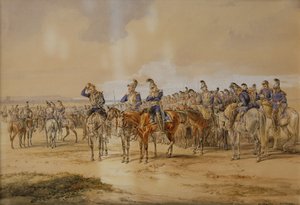Na manoeuvres, nabij München door Dietrich Monten