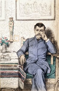 Portret van Paul Bourget, Franse romanschrijver (1852-1935) door Diogene Ulysse Napoleon Maillart