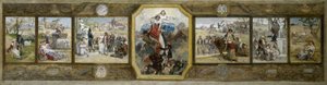 Schets voor de trouwzaal van het 19e arrondissement gemeentehuis in Parijs: De Driekleurige Vlag, Republikeinse Allegorieën door Diogene Ulysse Napoleon Maillart