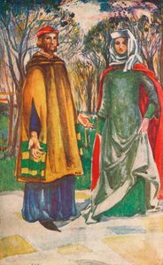 Een man en vrouw uit de tijd van Edward I, 1907