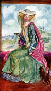 Vrouwenkostuum in het bewind van Hendrik V (1413-1422) door Dion Clayton Calthrop