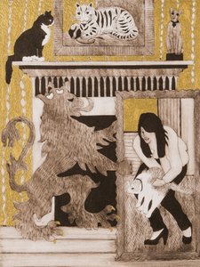 Katten, 2017 (collage) door Dione Verulam