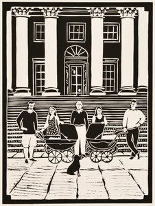 Maanden van het jaar: Augustus, 2012 (linoleumsnede) door Dione Verulam