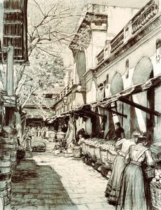 Het plein van de markt van Sint-Catharina in Barcelona