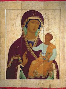 Madonna en Kind Hodigitria, Russische icoon, 1502