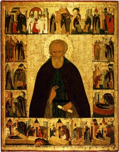 Sint Dmitry Prilutsky met scènes uit zijn leven, ca. 1503 door Dionysius