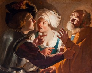 De verloochening van Sint-Pieter door Dirck Baburen van