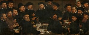 Banket van achttien Amsterdamse wachters van Squad L, bekend als "De Baarseters", 1566 door Dirck Barendsz