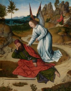 Elia in de Woestijn, detail van het Altaarstuk van het Heilig Sacrament, ca. 1464-68 (detail)