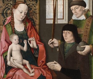 Maagd en Kind met Sint Stefanus en een schenker, ca. 1480 door Dirck Bouts