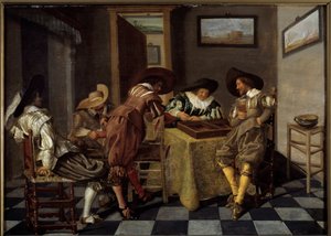 Het spel van tric trac door Dirck Hals