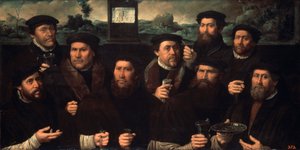 Groepsportret van de Amsterdamse Schietvereniging door Dirck Jacobsz