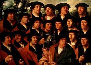 Groepsportret van de schietvereniging van Amsterdam door Dirck Jakobsz
