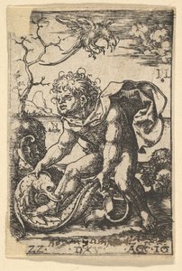 Man met een vis, 16 augustus 1522 door Dirck Vellert