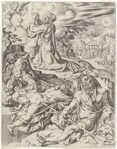 Christus in de hof van Getsemane door Dirck Volckertsz. Coornhert (attributed to)