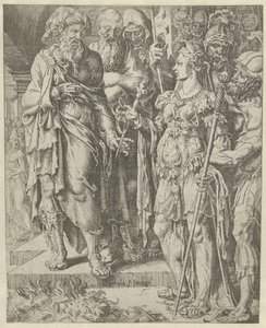 Tamar toont het onderpand door Dirck Volckertsz. Coornhert (attributed to)
