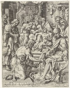 Voetwassing door Dirck Volckertsz. Coornhert (attributed to)