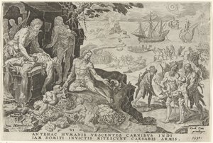 Keizerlijke troepen van Karel V vallen Centraal-Amerika binnen, 1530 door Dirck Volckertsz. Coornhert