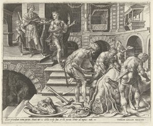 Voorbereidingen voor het bruiloftsfeest door Dirck Volckertsz. Coornhert