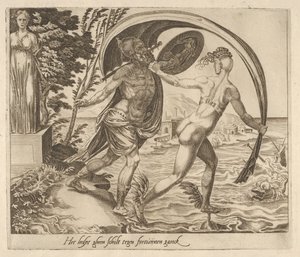 Een schild is nutteloos als Fortuna zich afkeert van Zes gezegden over Fortuna, ca. 1560