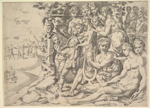Apollo en de Muzen door Dirck Volkertsen Coornhert
