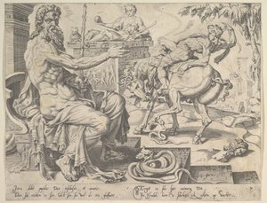 Dan, uit de serie De Twaalf Patriarchen, 1550 door Dirck Volkertsen Coornhert