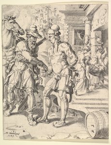 De gelijkenis van de barmhartige Samaritaan, 1549 door Dirck Volkertsen Coornhert