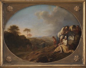 Nimfen in een landschap door Dirck van der Lisse
