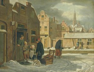Stadsgezicht in de winter door Dirk Jan van der Laan