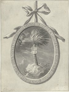 Embleem van het Rotterdams exercitiegenootschap De Palmboom, 1785 door Dirk Langendijk