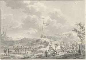 Kamp van het Russisch leger te Callantsoog in 1799 door Dirk Langendijk
